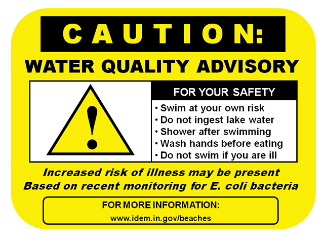  swim at your own risk, do not ingest lake water, shower after swimming, wash hands before eating, do not swim if you are ill